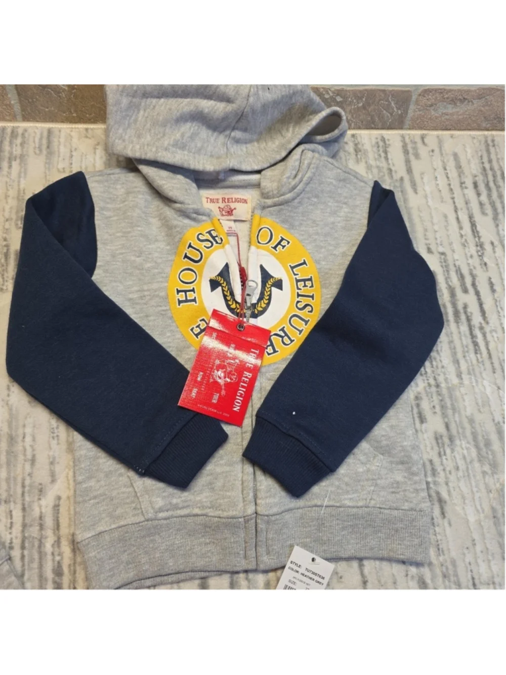TRUE RELIGION Two-Piece Buddha Logo Zip Hoodie & Joggers Set Blue Boys 2T NWT
